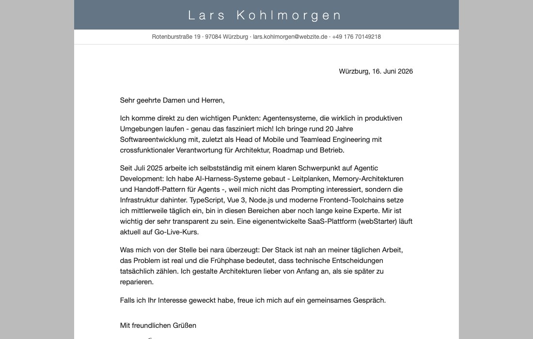 Anschreiben generieren